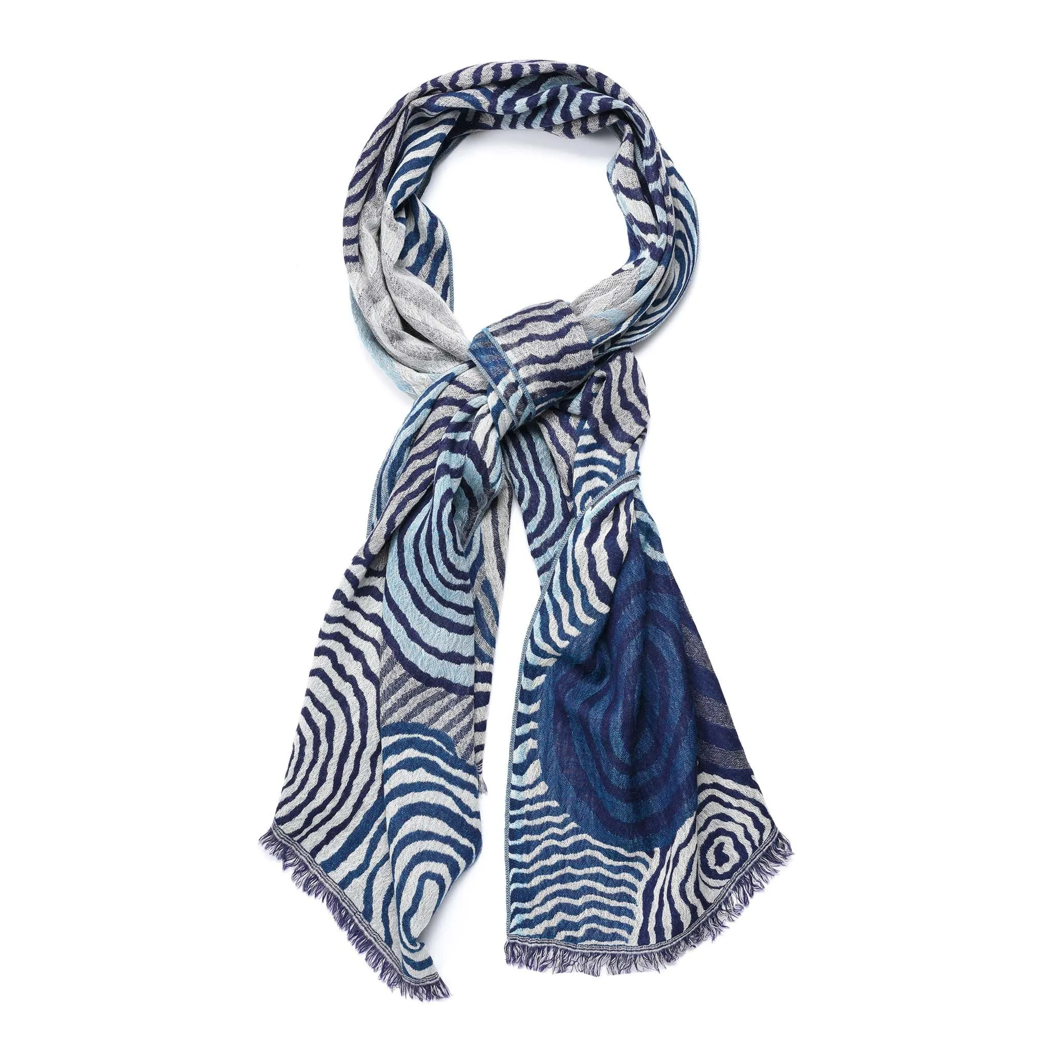 Swirl Design Jacquard Merino Wool Shawl