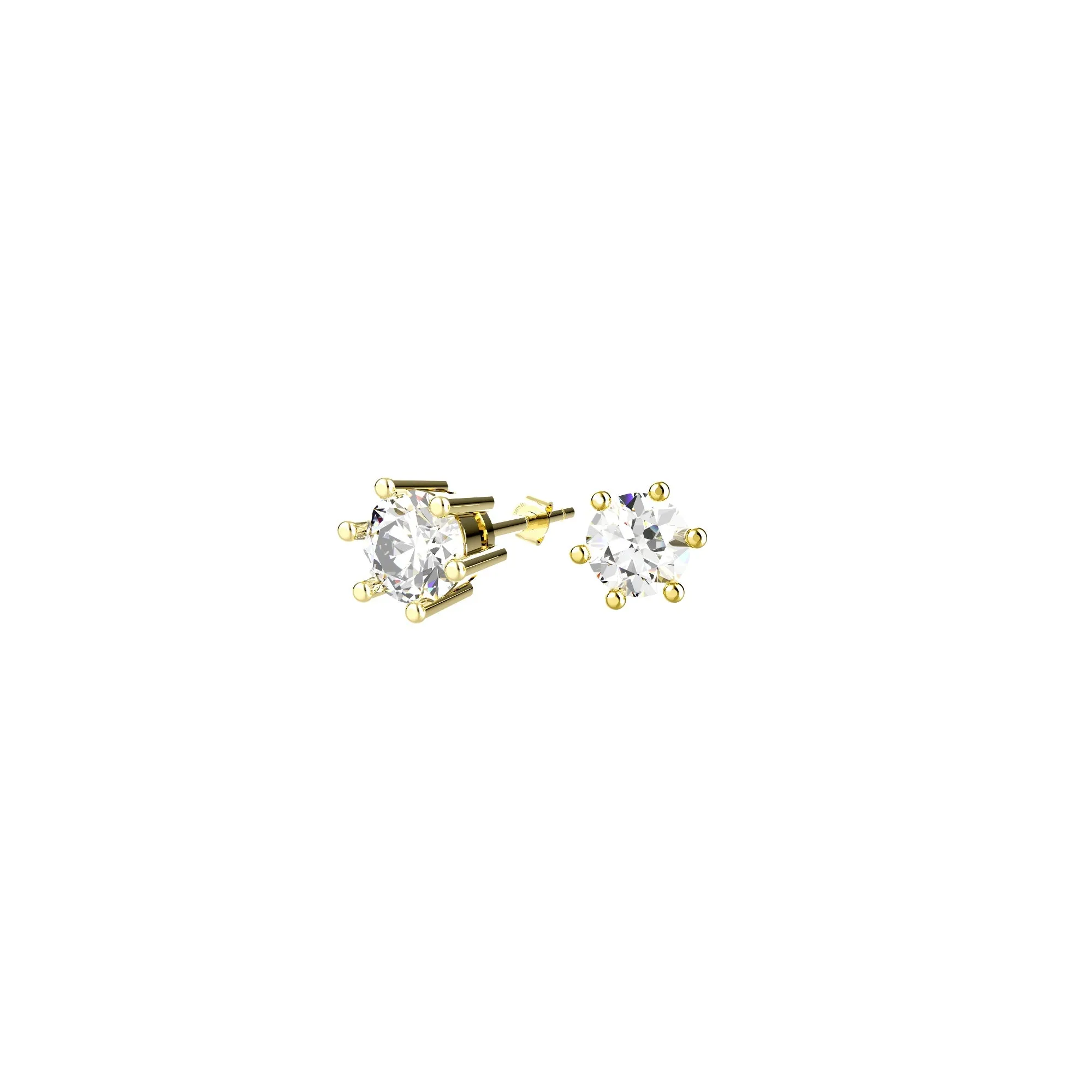 Tiny Prong Stud Clear Gems Earrings