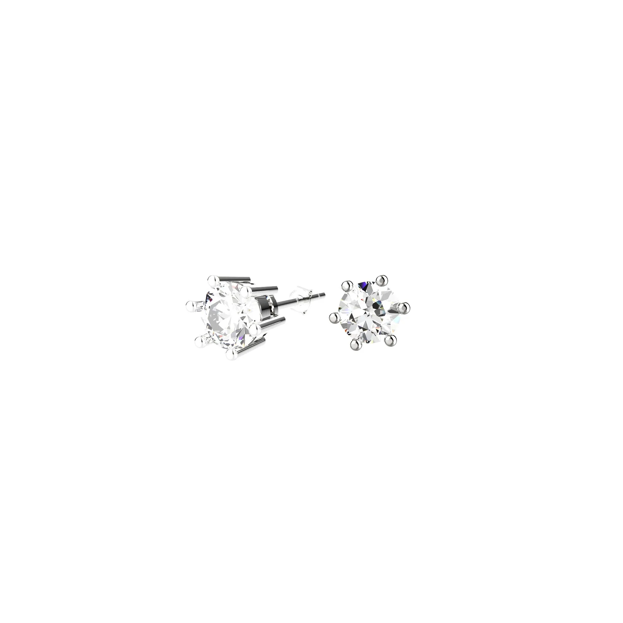 Tiny Prong Stud Clear Gems Earrings