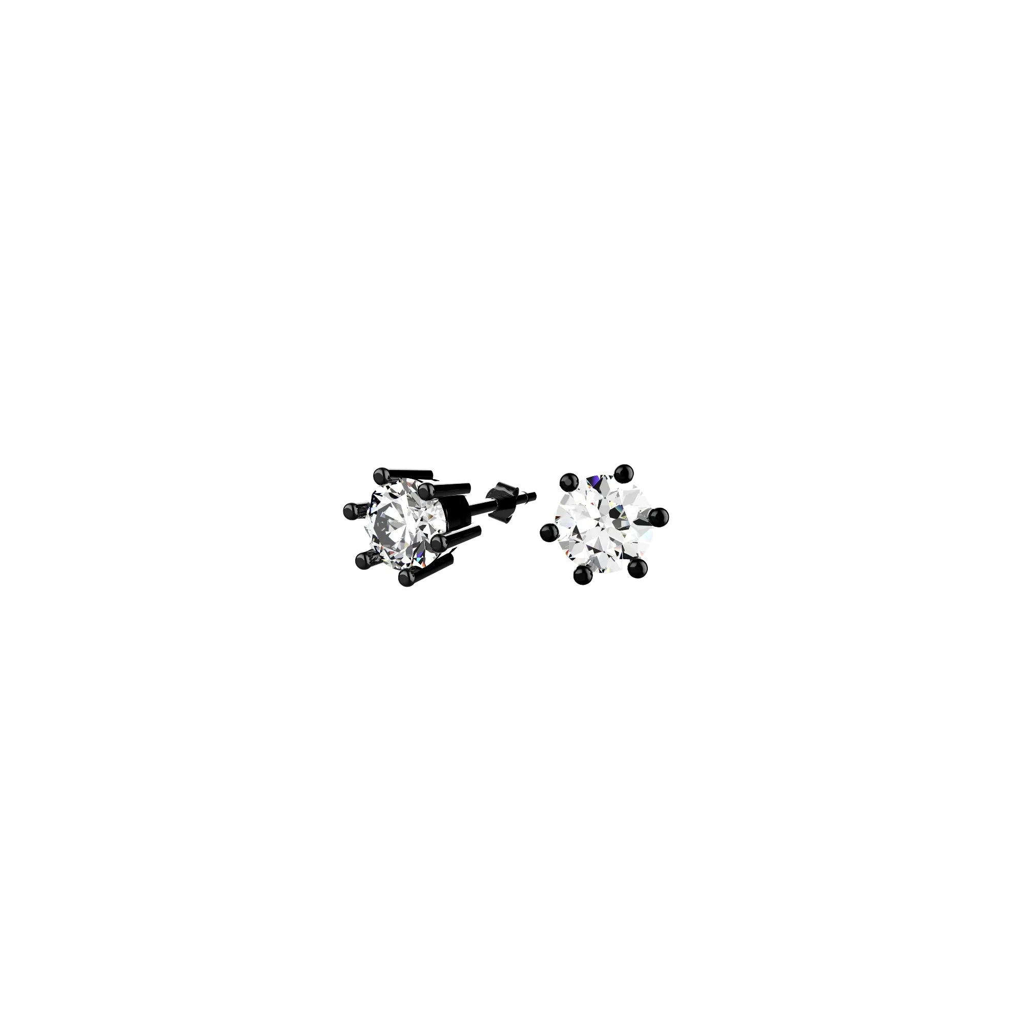 Tiny Prong Stud Clear Gems Earrings