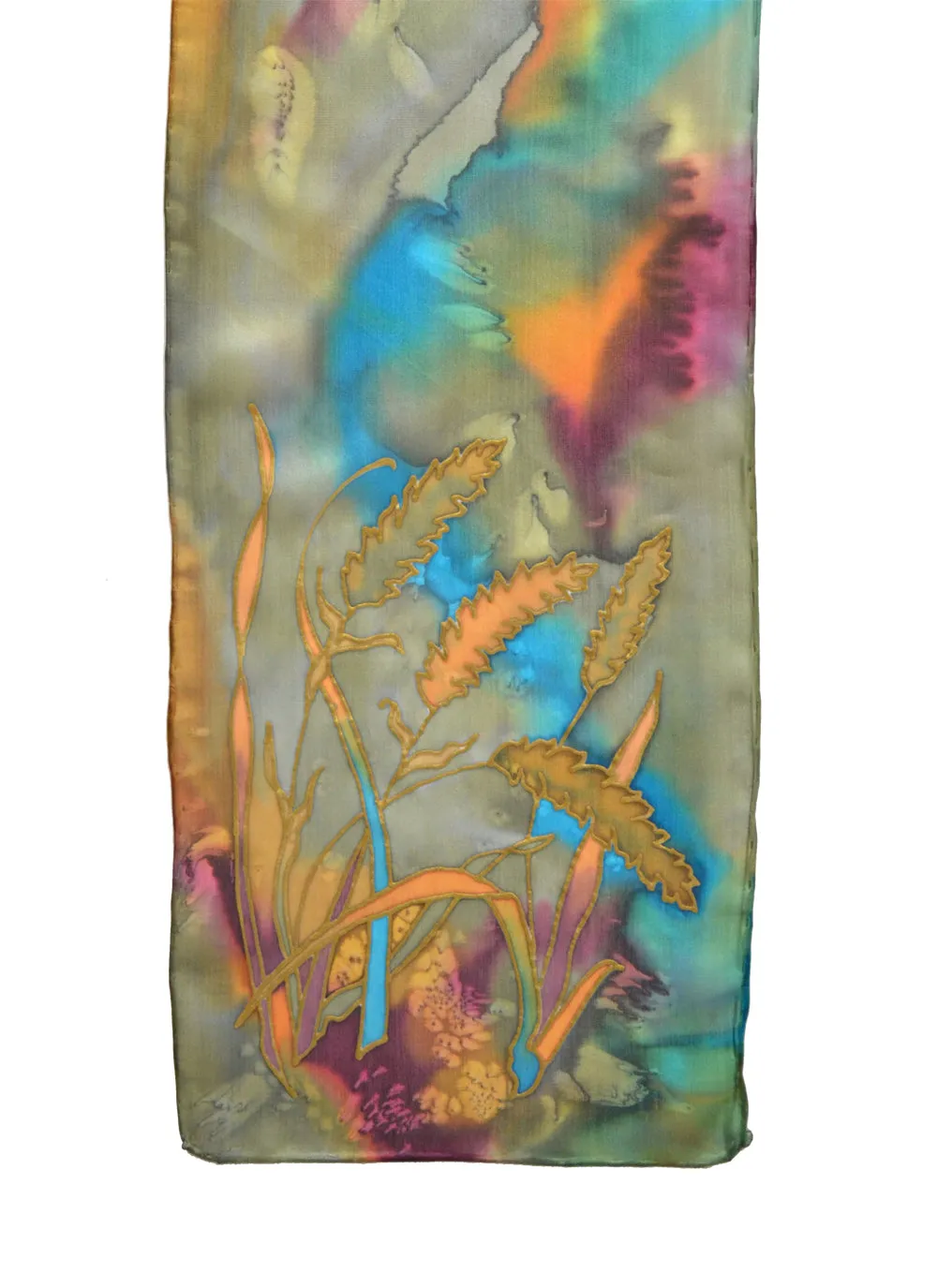 Wheat Fronds Scarf | 8" x 54"