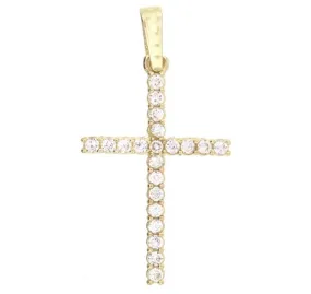 Yellow Gold Cross Pendant with Diamonds 18K